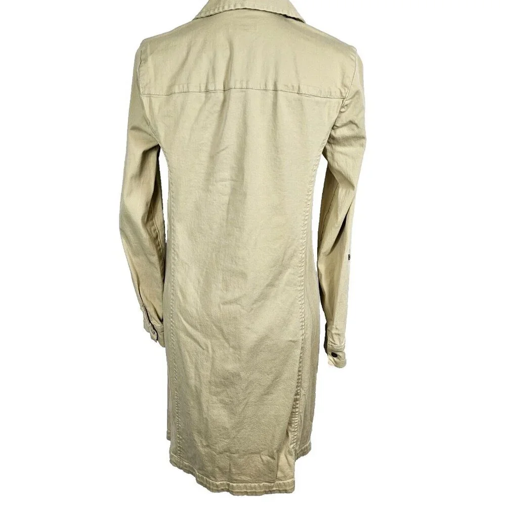 Light Academia Womens 4 Khaki Tan Business Casual Cottagecore Shirt‎ Dress JJill